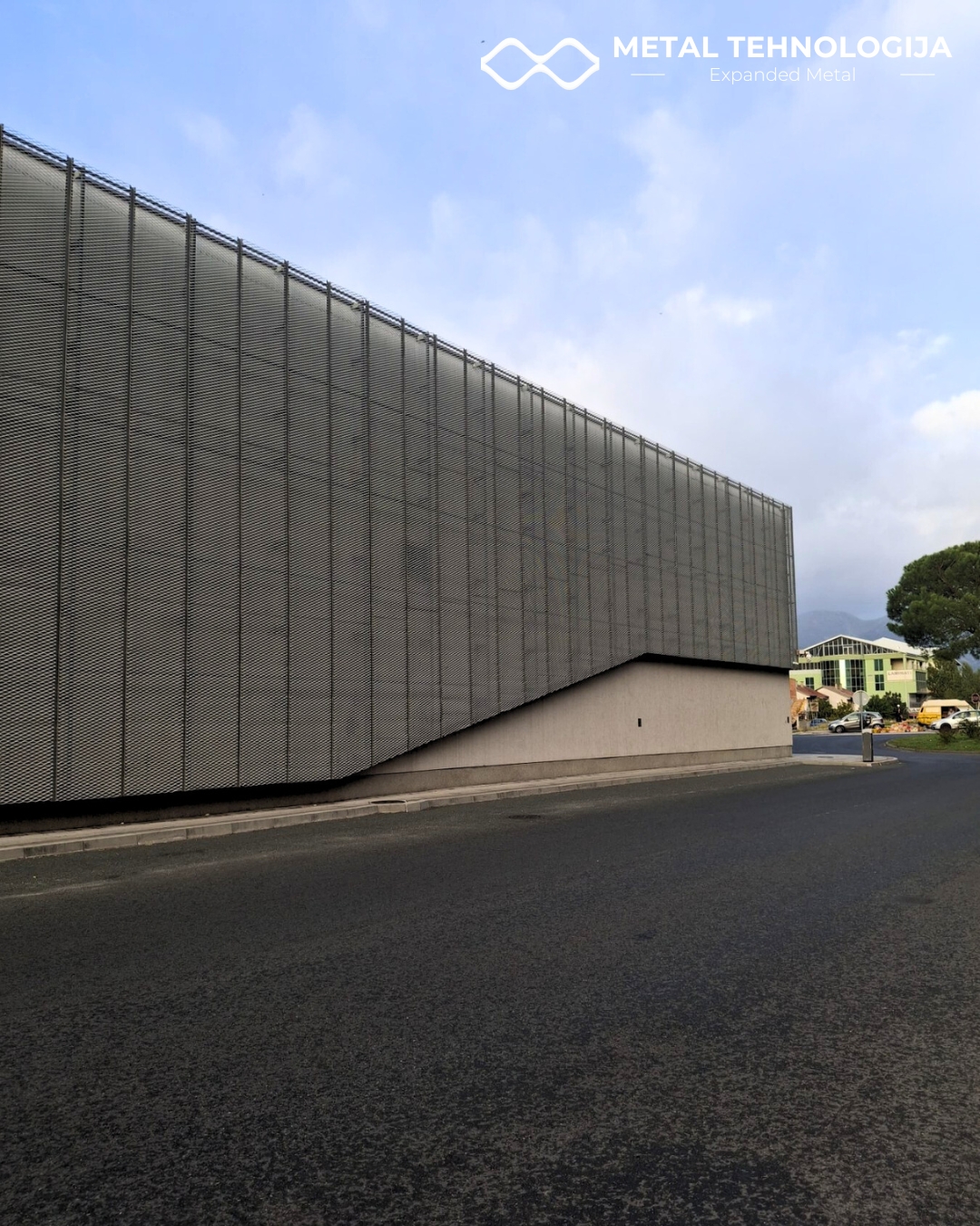 Skyline expanded metal facade on Bingo Shopping Center in Mostar