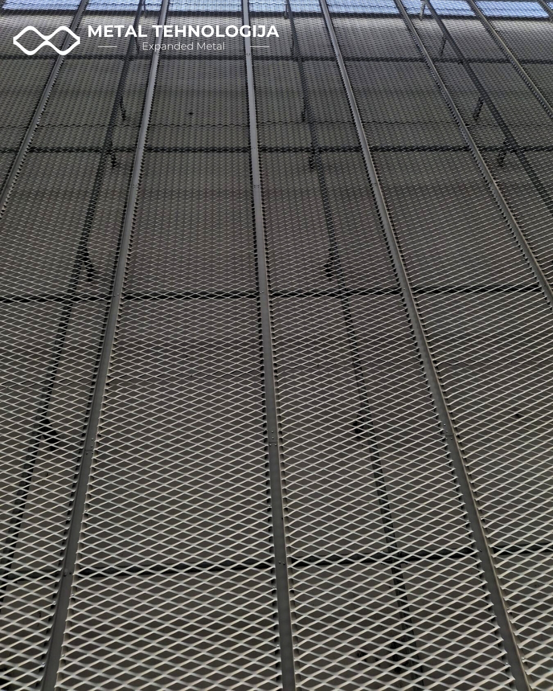 Expanded metal mesh facade Skyline model on commercial building in Mostar