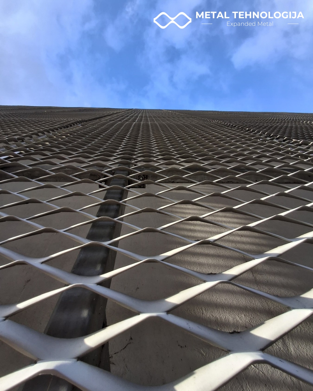 Expanded metal mesh facade Skyline model on commercial building in Mostar